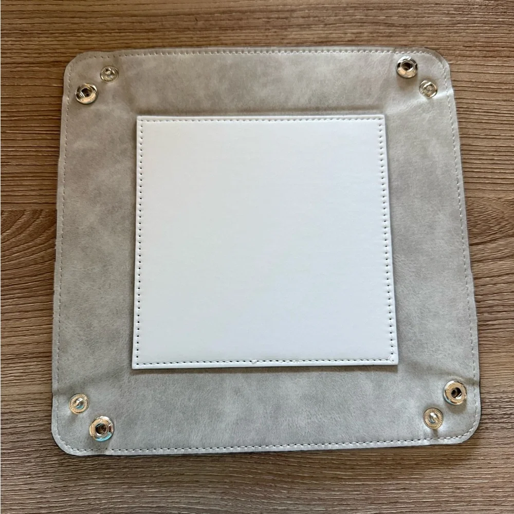 HANDMADE FASHION Foldable PU Leather Accessory Tray With Snap Closure